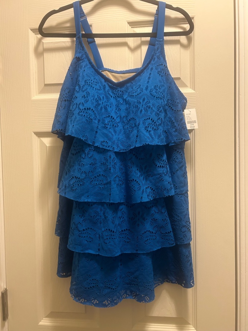 NWT- Catherines Blue Tiered Lace One-Piece Swimsuit. Size 20